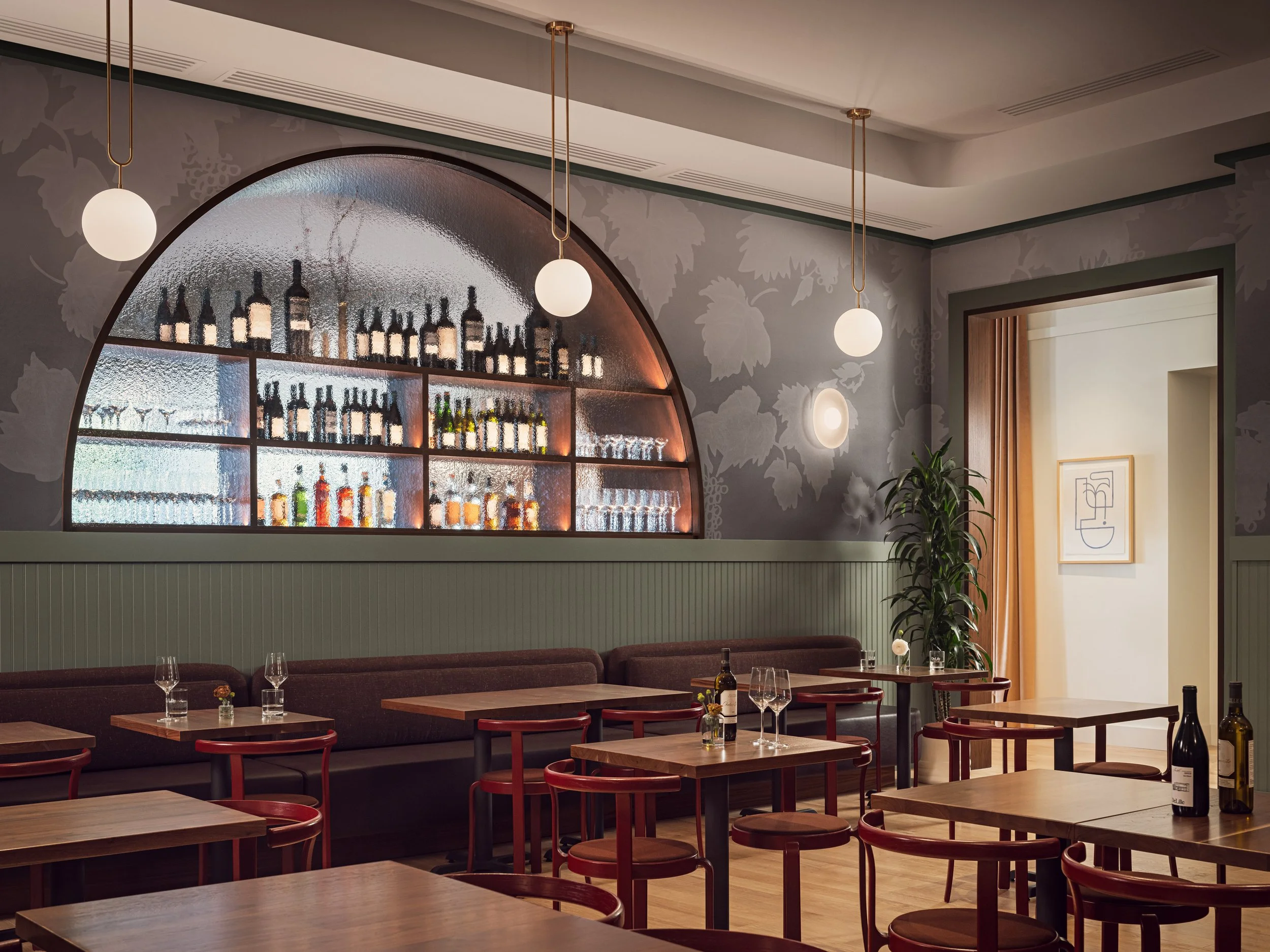 The back dining area at DeLille En Ville in Seattle's University Village.