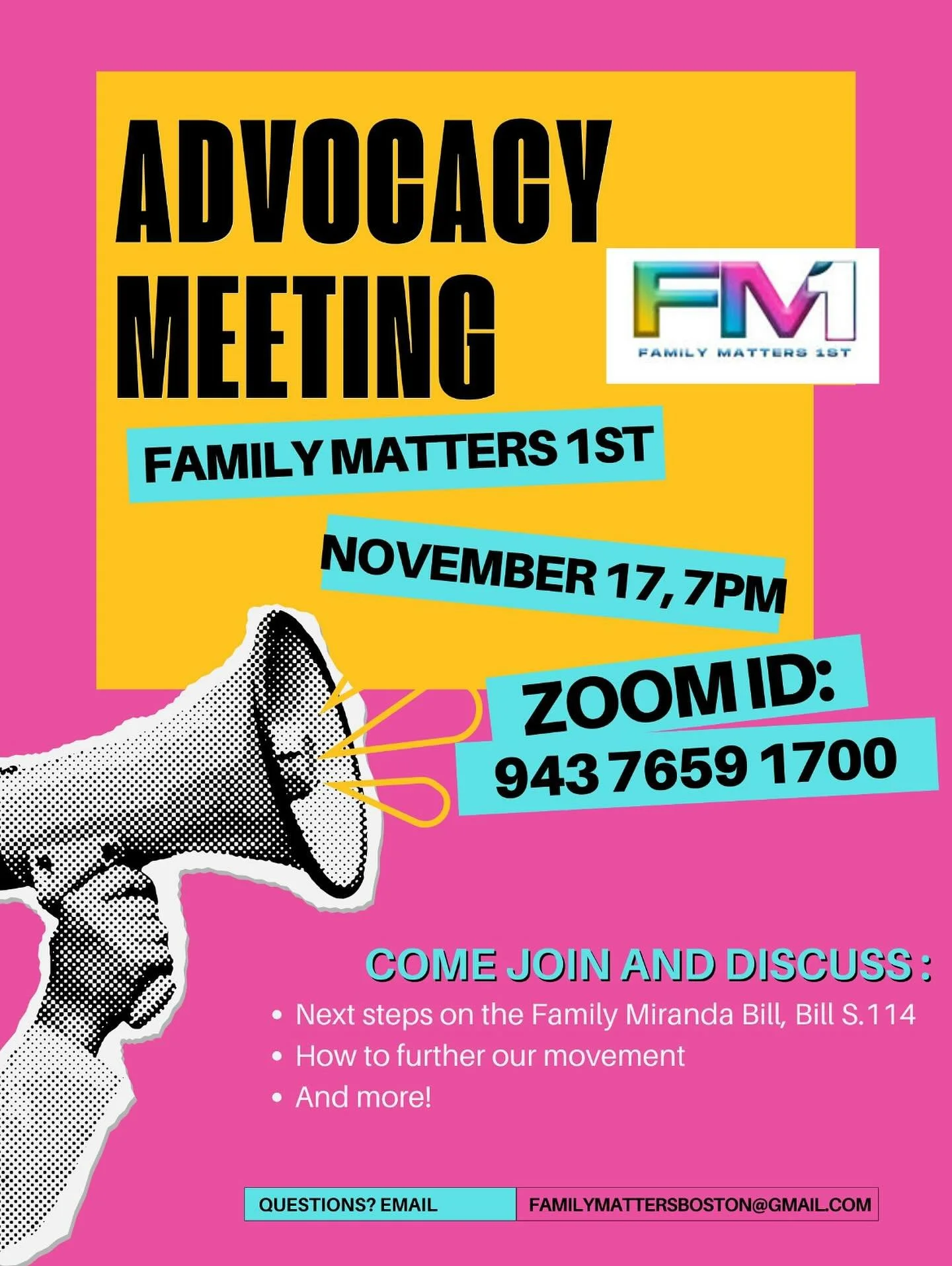 Come join FM1st on November 17th to discuss next steps for our movement!