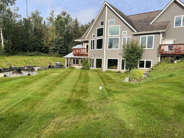 Mowed yard at the gnome house in Wasilla