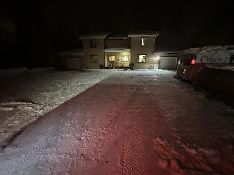 Large 8-plex parking area plowed by Snip&Clip Alaska