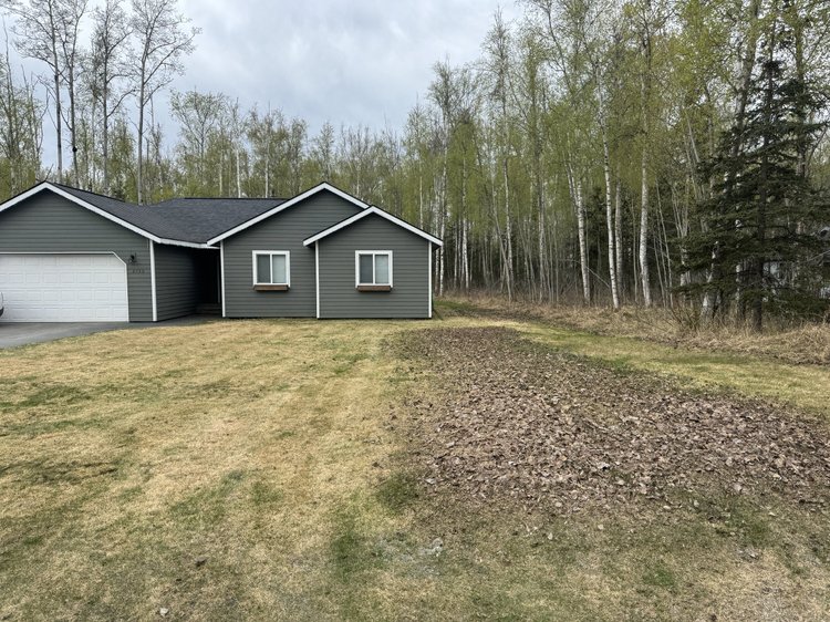 Half-and-half view of a spring cleanup