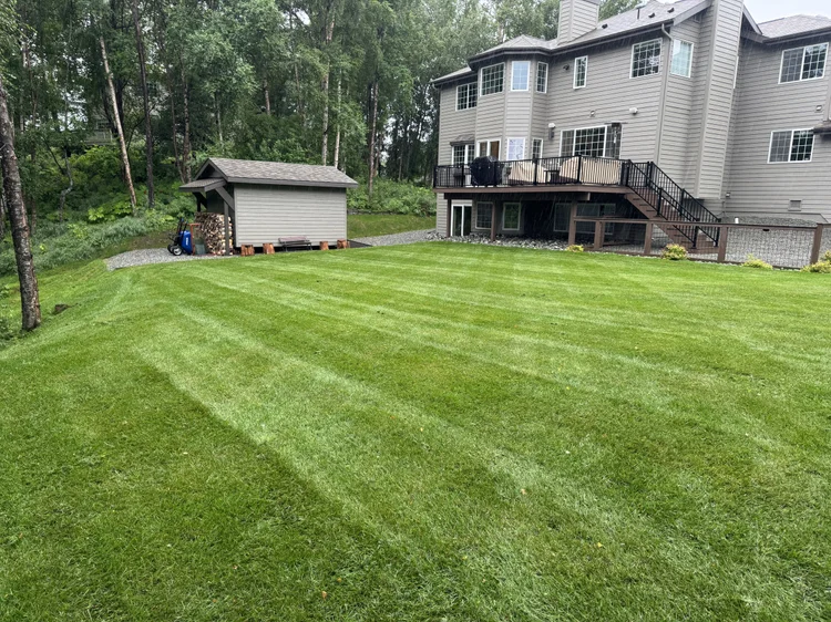 Mowed property in Anchorage maintained by Snip&Clip Alaska