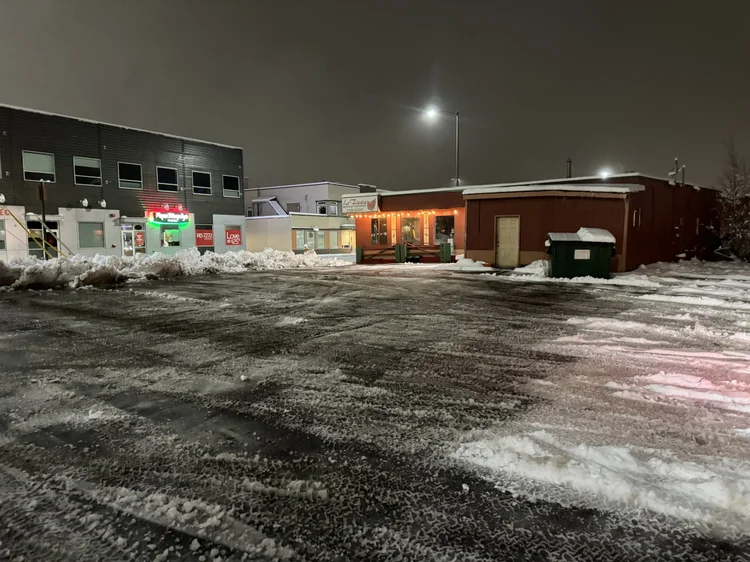 Commercial snow removal at La Fiesta restaurant in Palmer