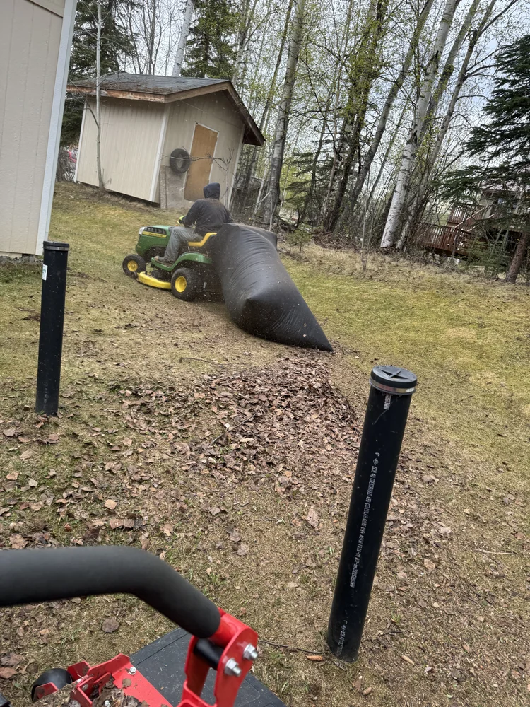 Crew member on a spring cleanup