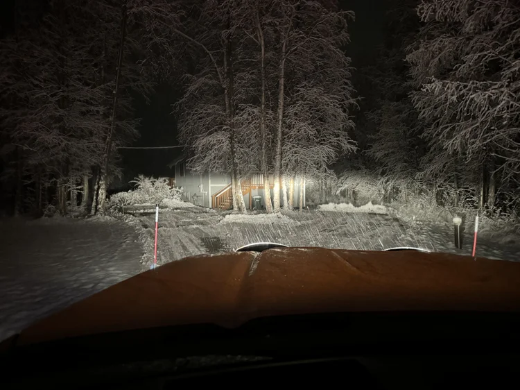 Plowed commercial driveway