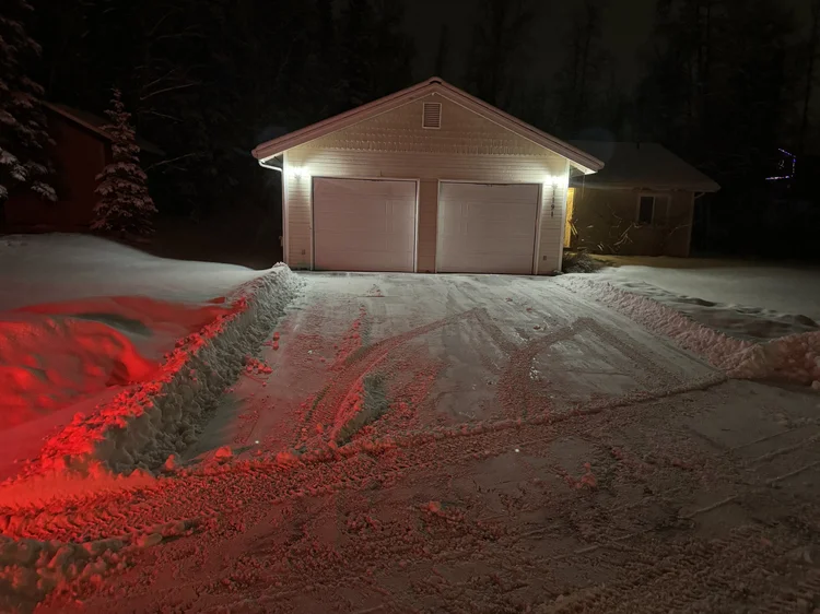 Wasilla house after plowing