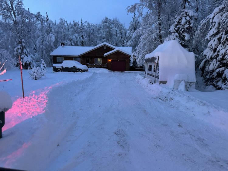 A regular plow customer's freshly cleared driveway