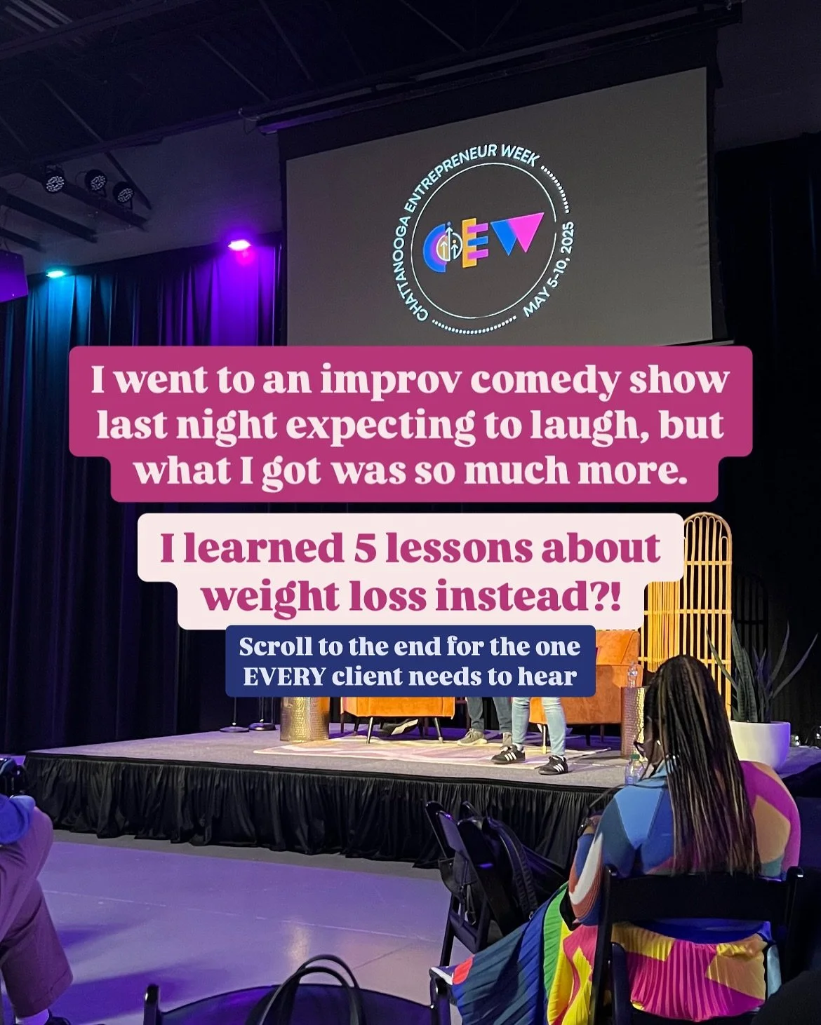 I went to an improv show expecting laughs&hellip; and walked away with 5 lessons every fat loss client needs.

Turns out, the mindset for success in weight loss is the same one needed on stage:
✨ Give yourself permission to fail. If you&rsquo;re not 