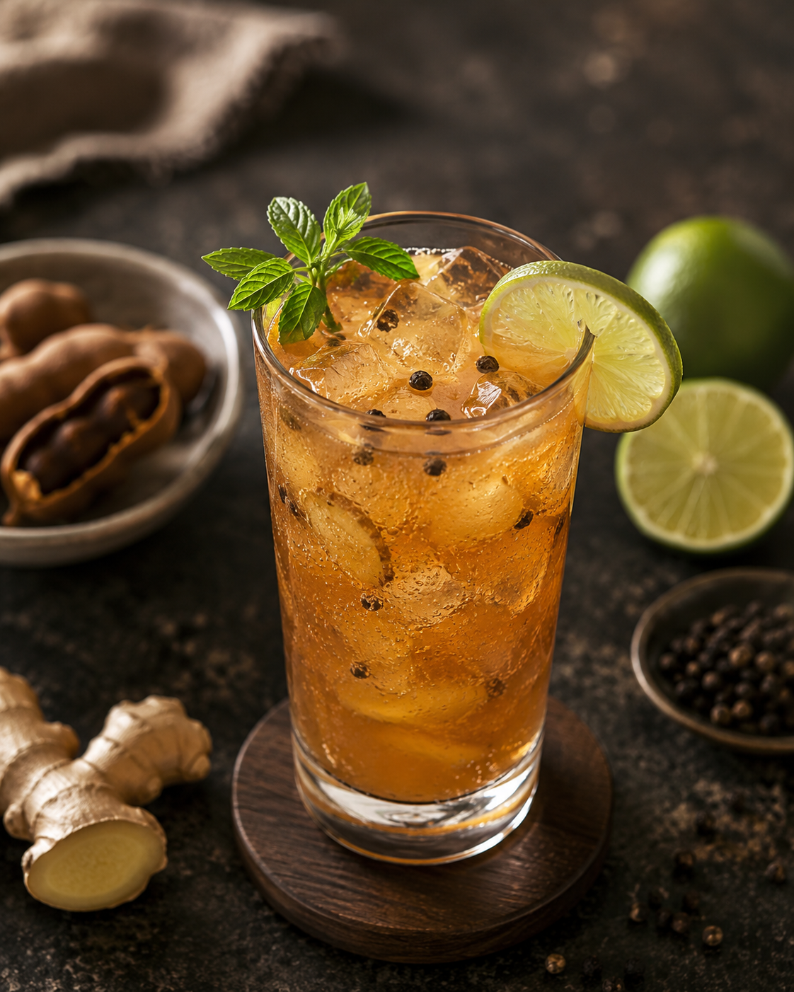 Kampot Pepper Tamarind Ginger Fizz