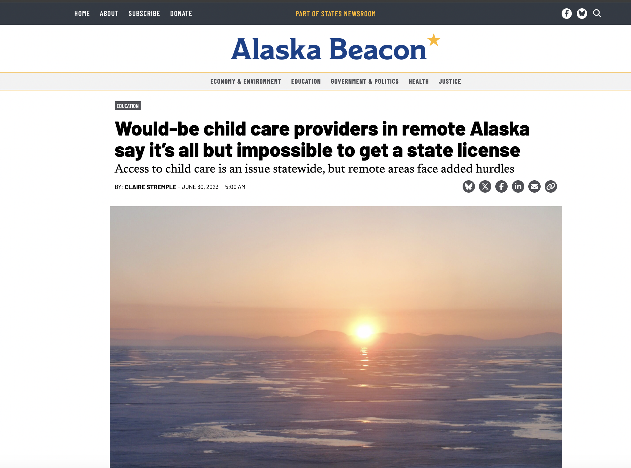 Alaska Beacon article for which I provided significant background and contacts, June 2023