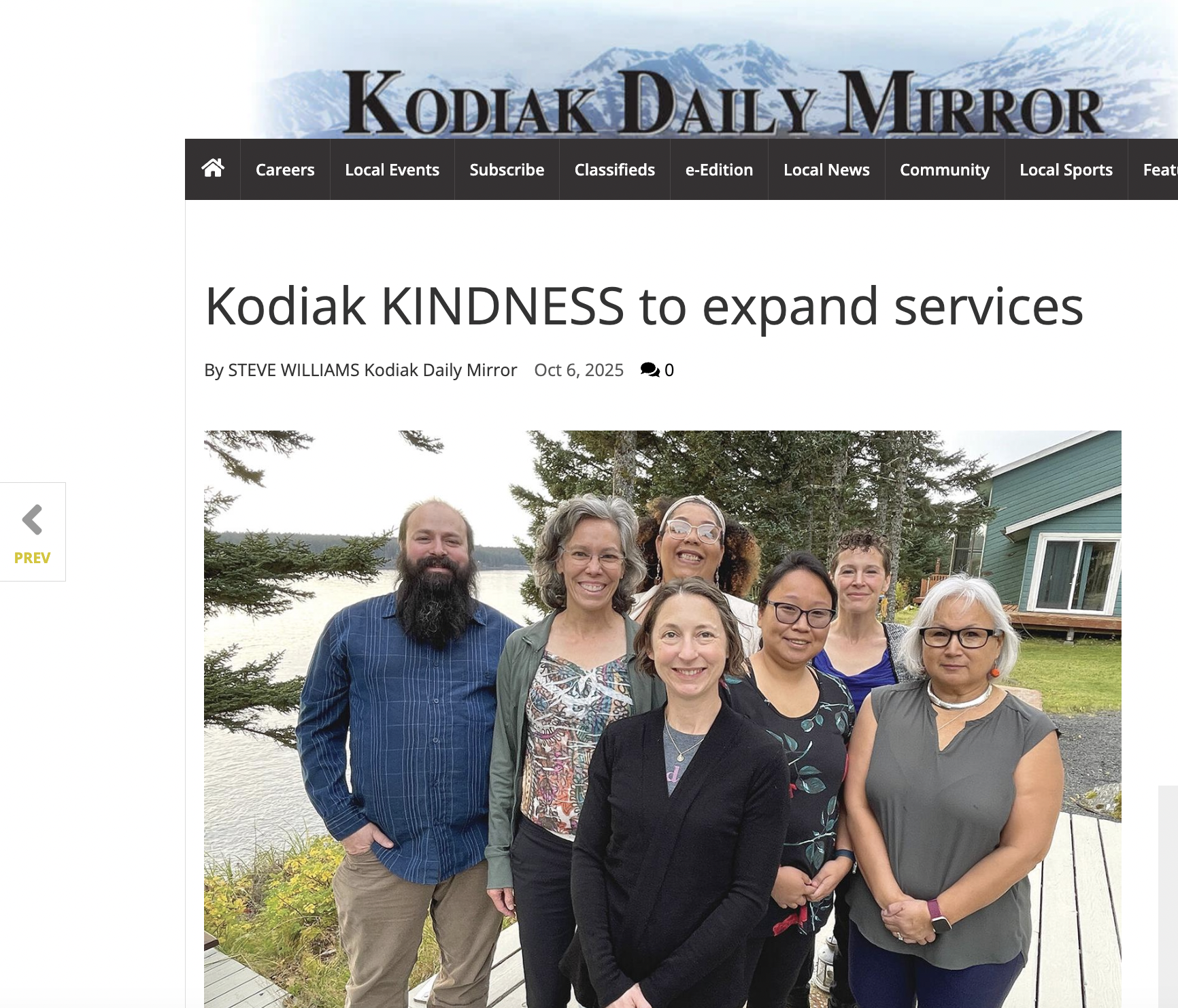 Kodiak Daily Mirror article about work for which I am the project manager, applicant, and researcher, October 2025