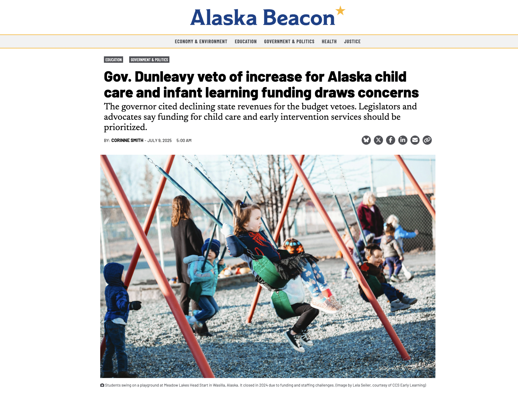 Alaska Beacon article that features my film work and to which I provided background, July 2025
