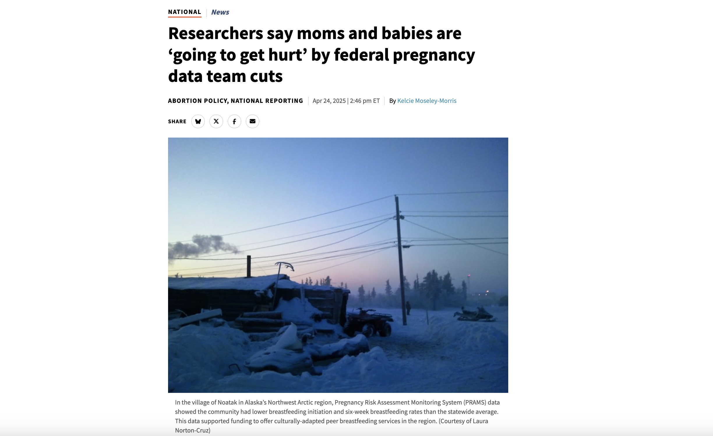 States Newsroom article published by all of their state affiliates that features. my work, quotes, and photography, April 2025