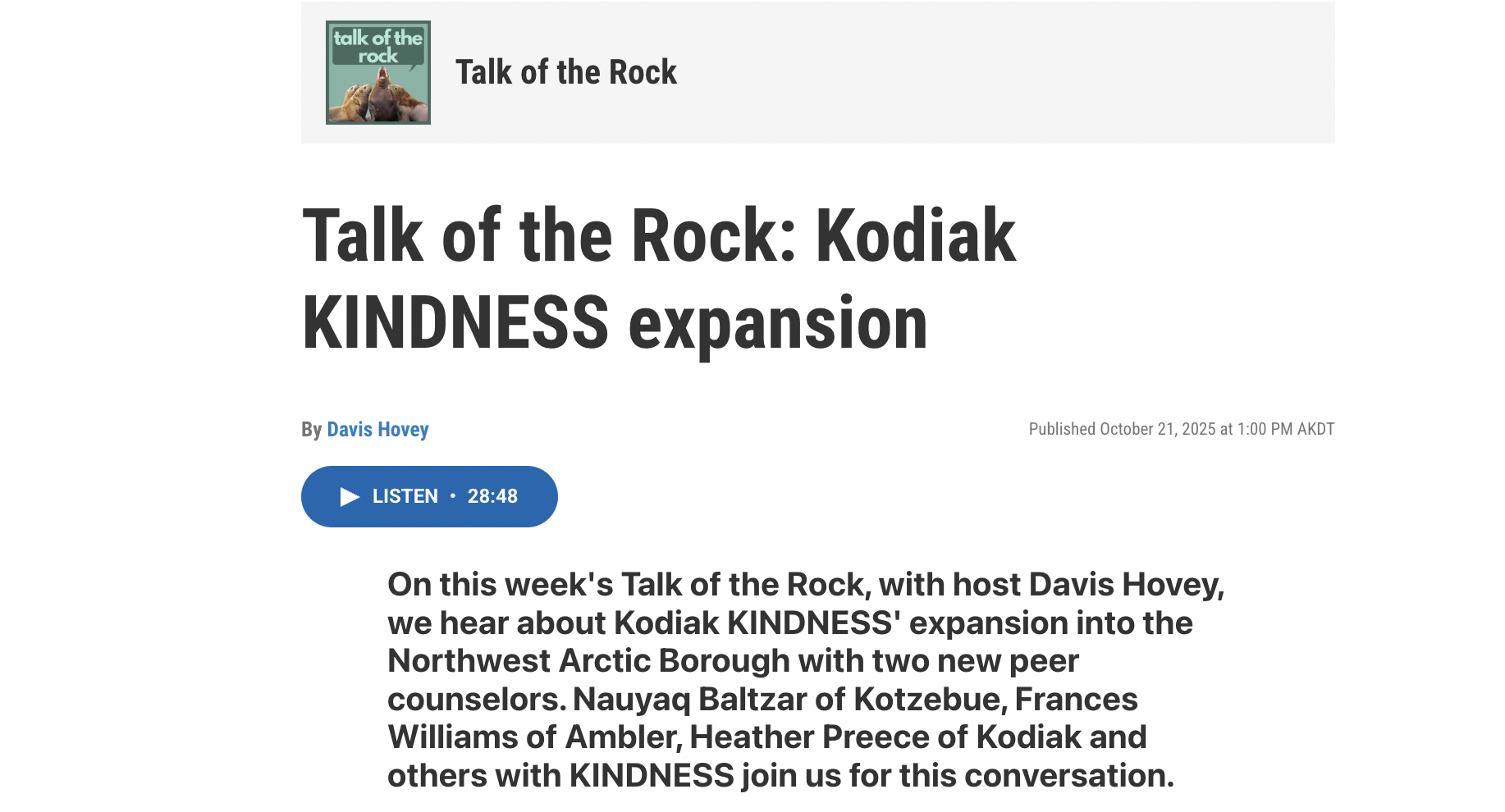 KMXT: Talk of the Rock, October 2025