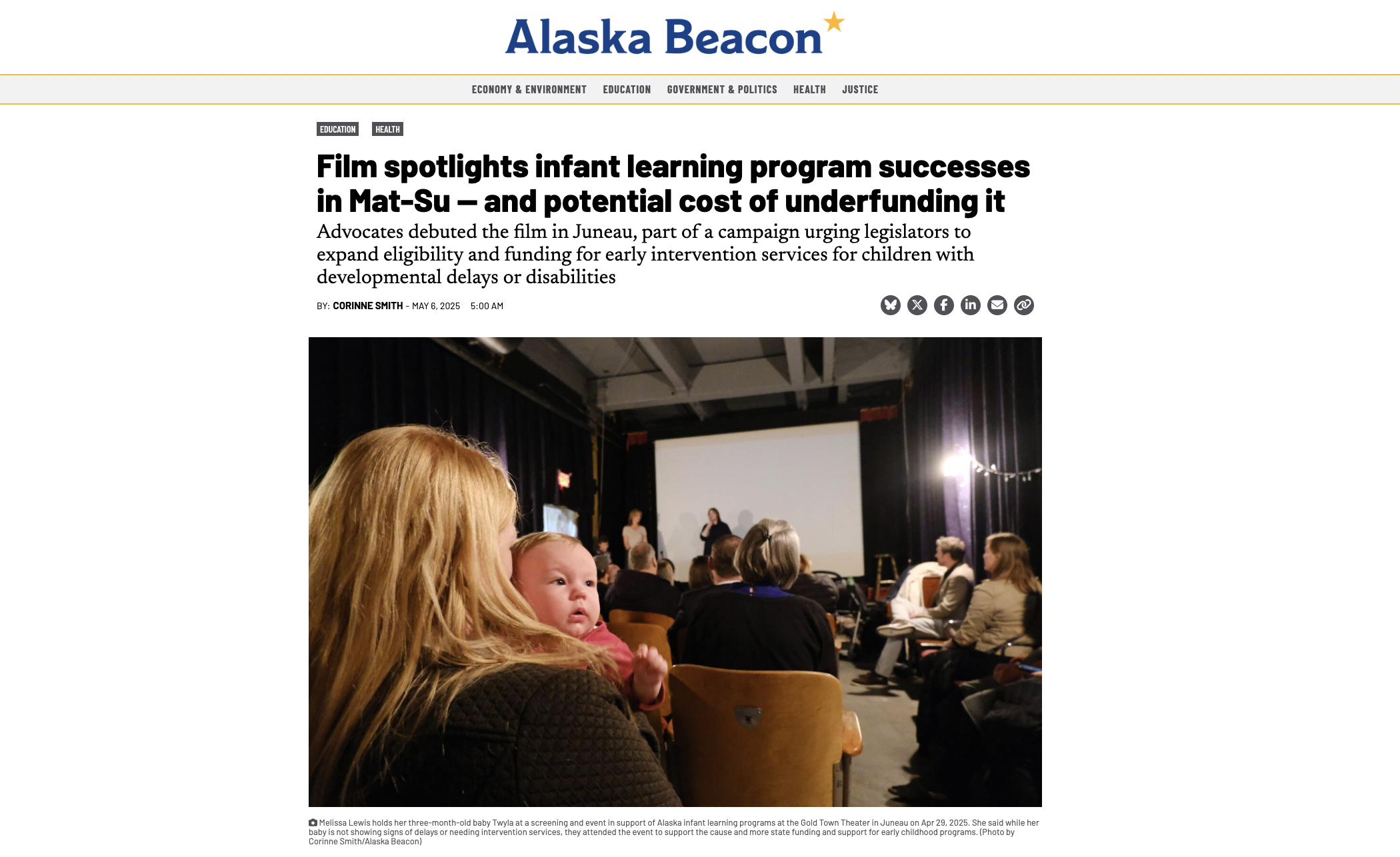 Alaska Beacon article about my film and screening, and that quotes me