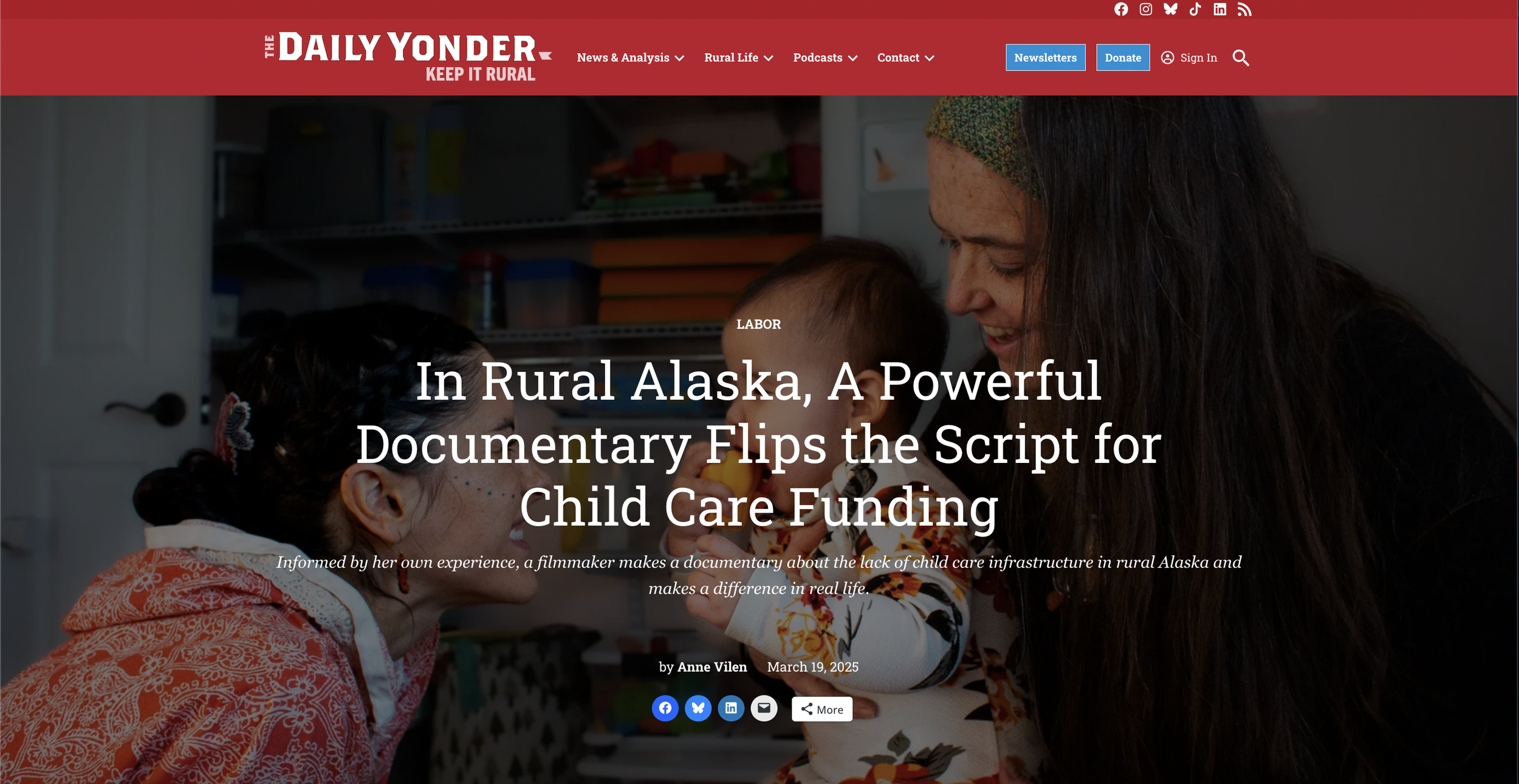 Daily Yonder article (re-published in The Good Men Project) about my film, and featuring my photography, March 2025