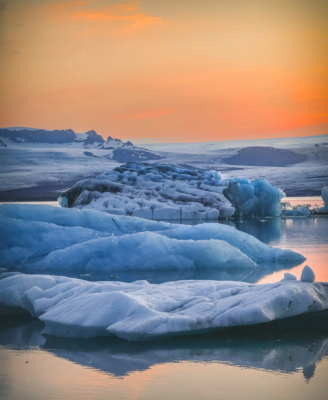 Glacier Lagoon at Sunset