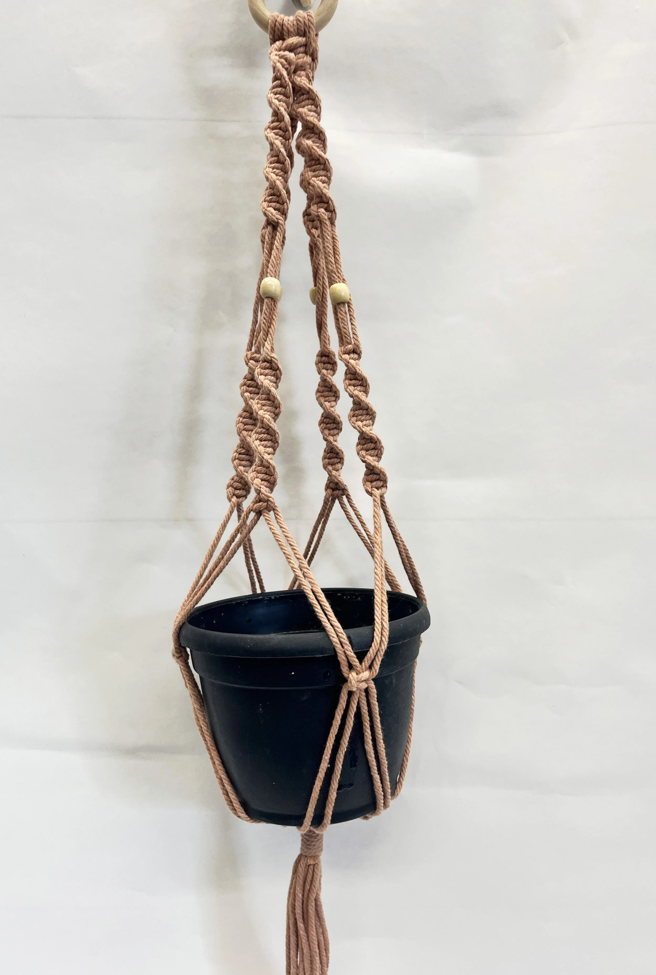 Macrame Plant Hanger with Beads