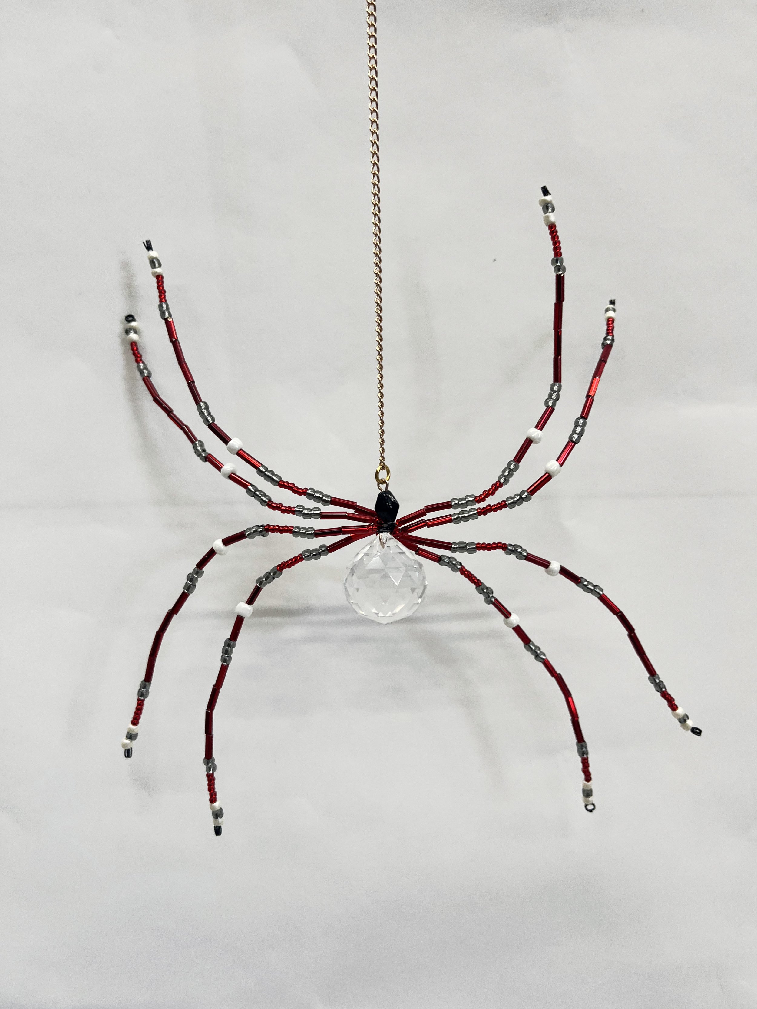 Beaded Spider Sun Catcher - Red & Black