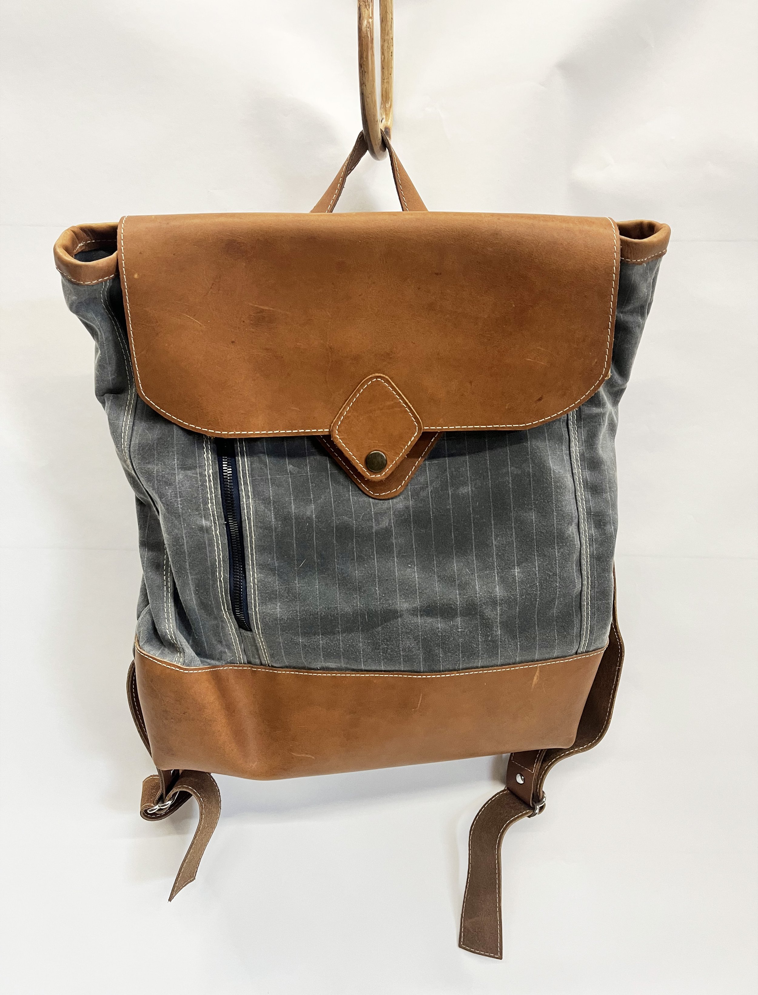 Canvas and Leather Backpack