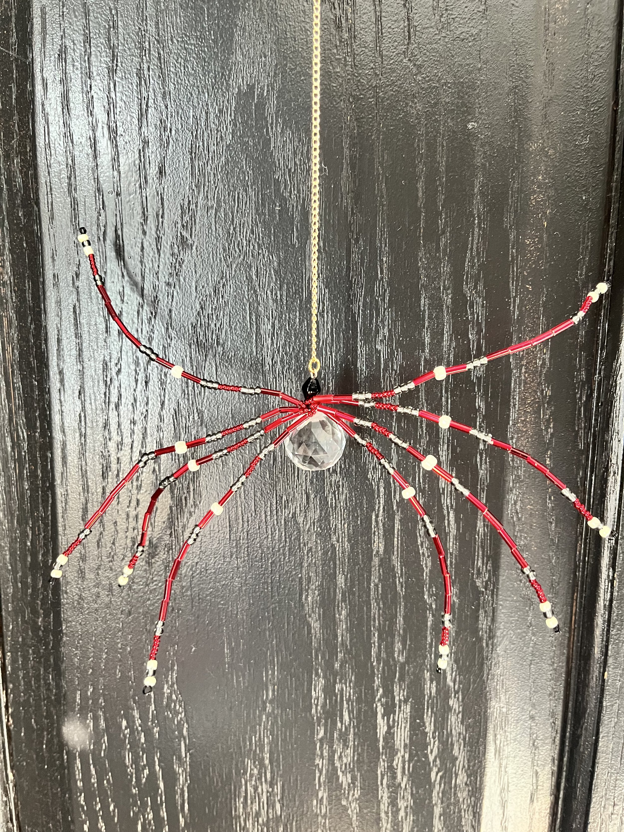 Beaded Spider Sun Catcher - Red & Black