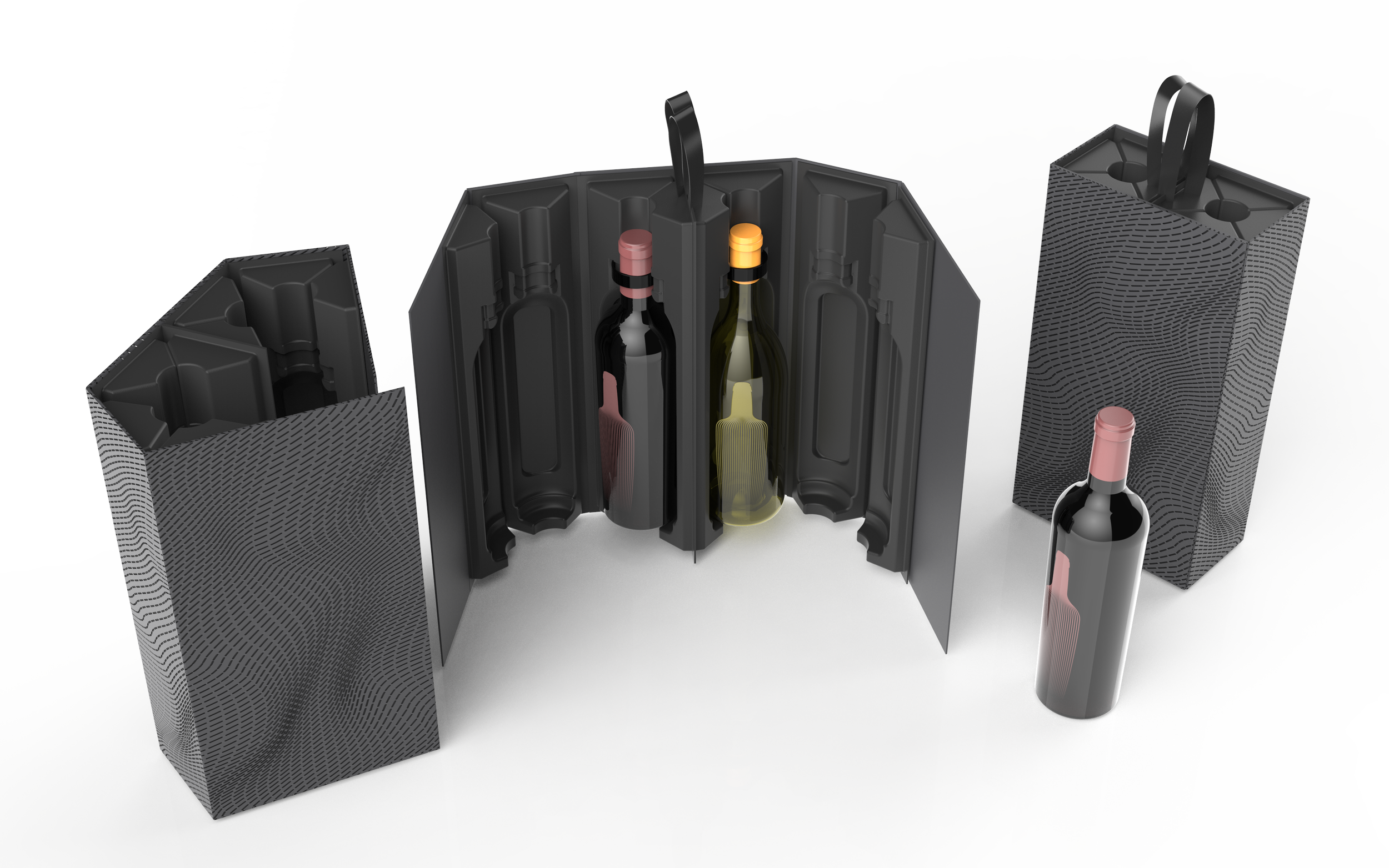 Luxe 2 Bottle Gift Box - Black