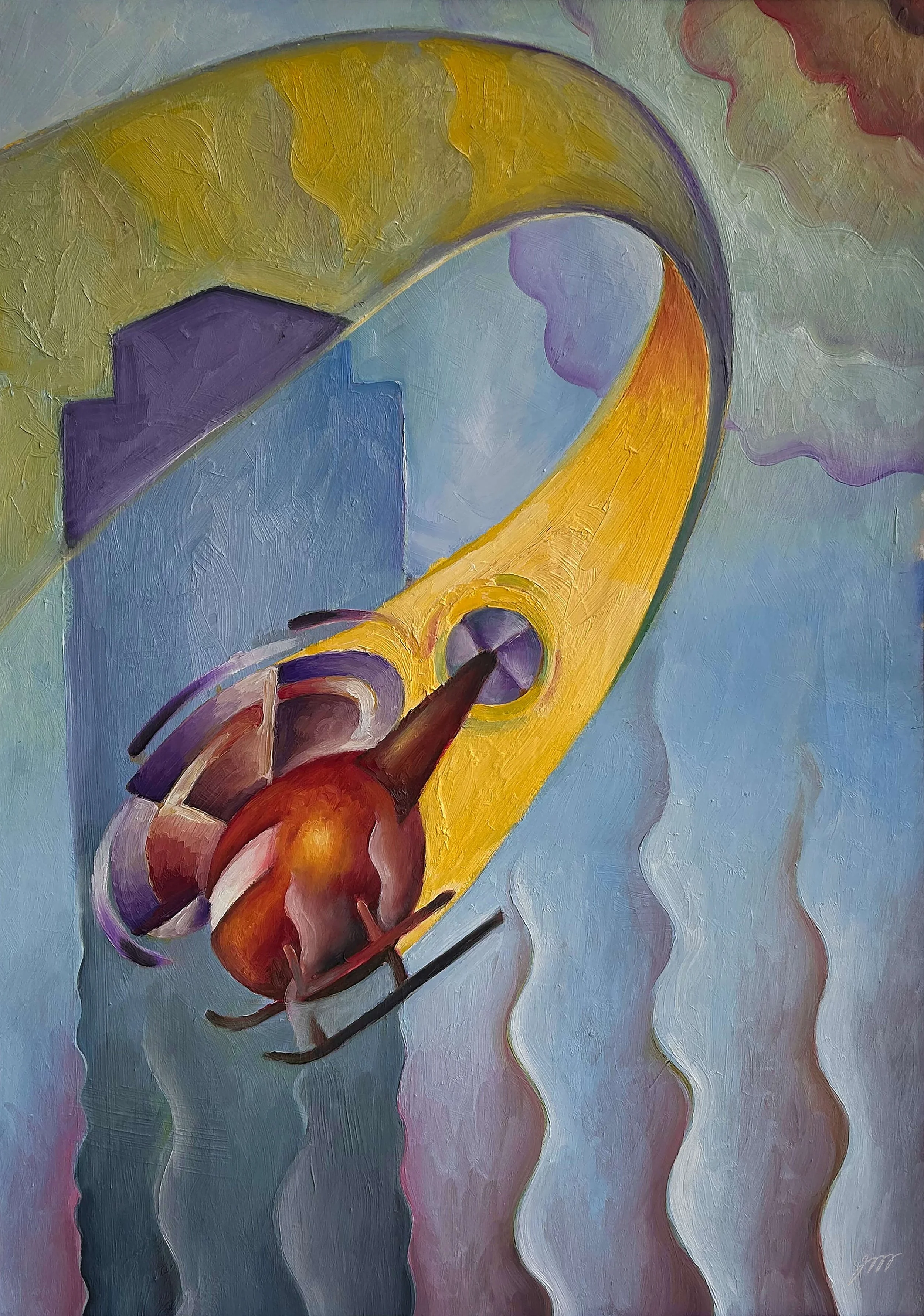 Transco Chopper. 19 x 31 inches, oil on paper. Price on request.
