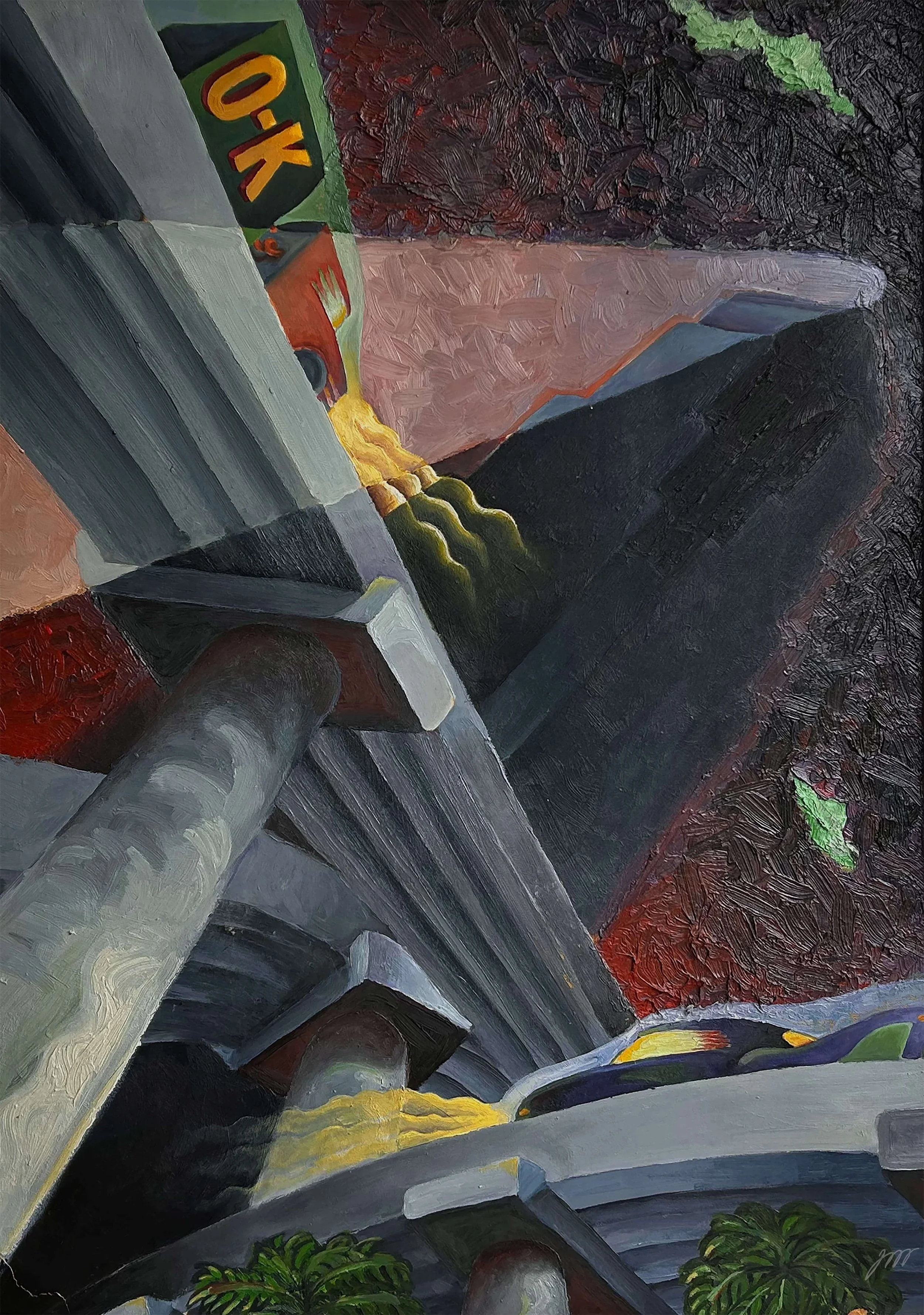 Transco & OK. 22 x 30 inches, oil on paper. Price on request.