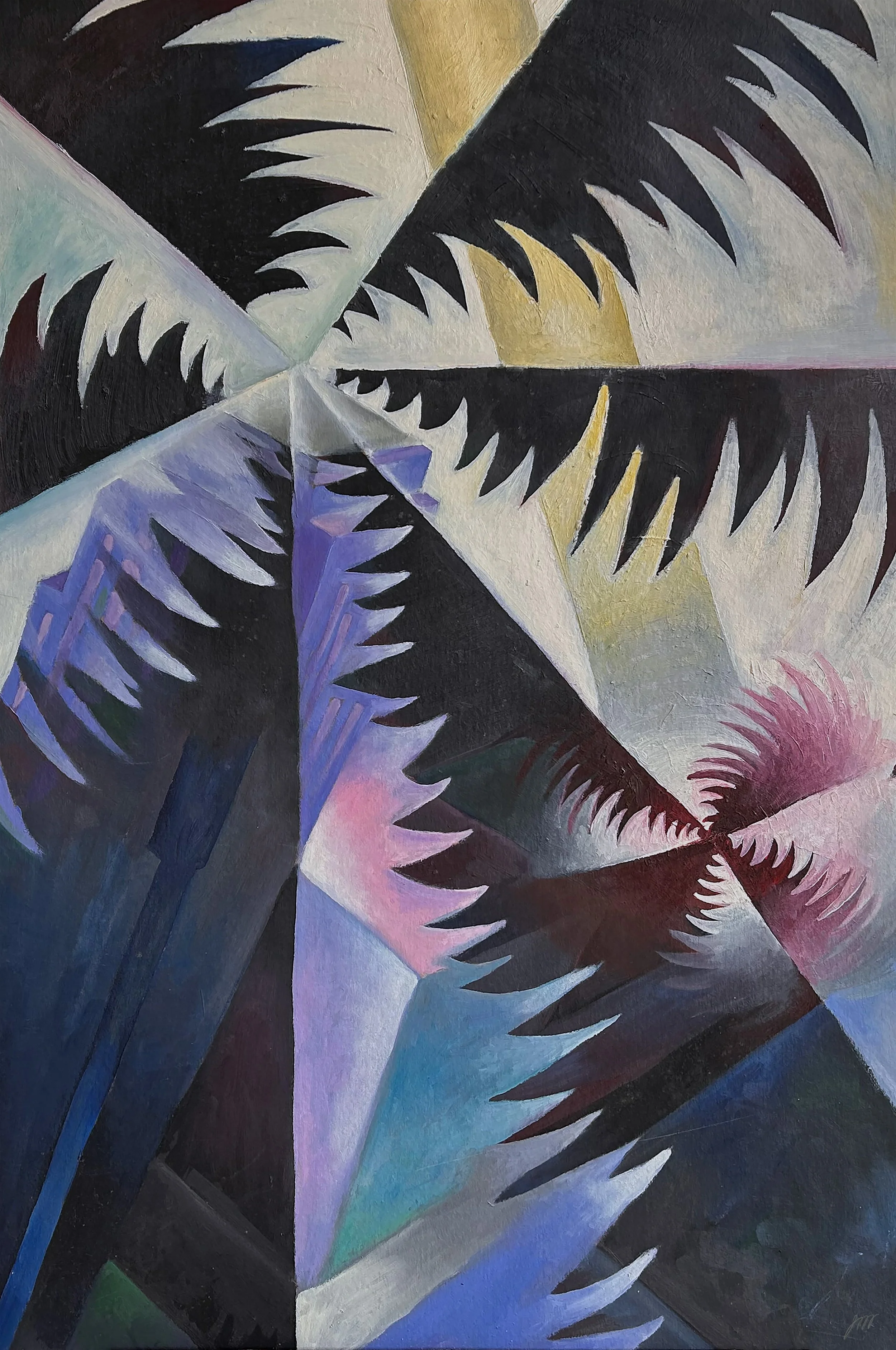 Blades & Beams. 24 x 36 inches, oil on paper. Price on request.