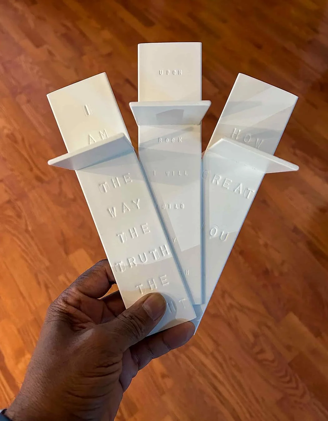 The Word. Handmade & Hand Stamped Modern Cross