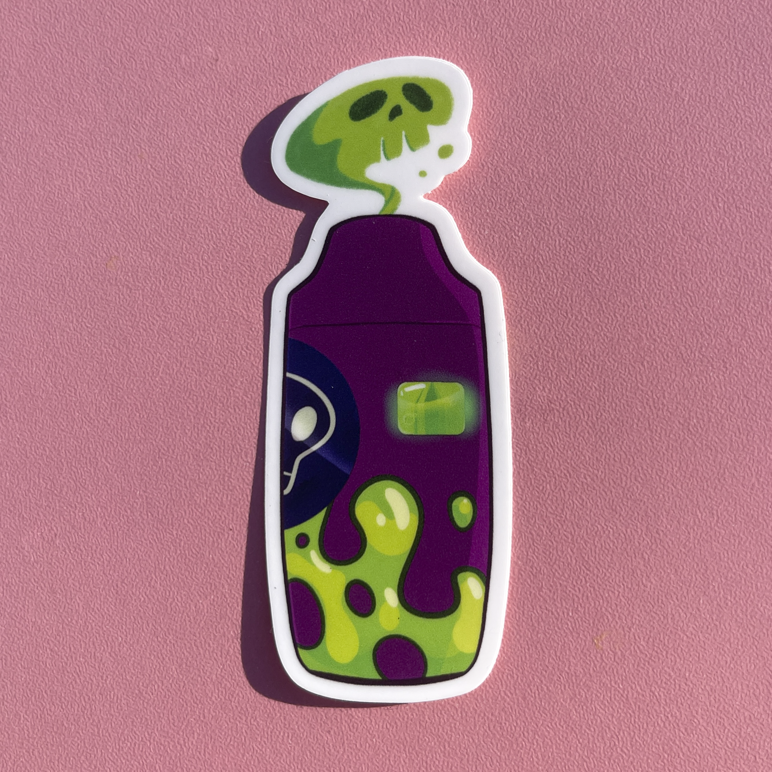 toxic cool vape skull purple green slime sticker.png