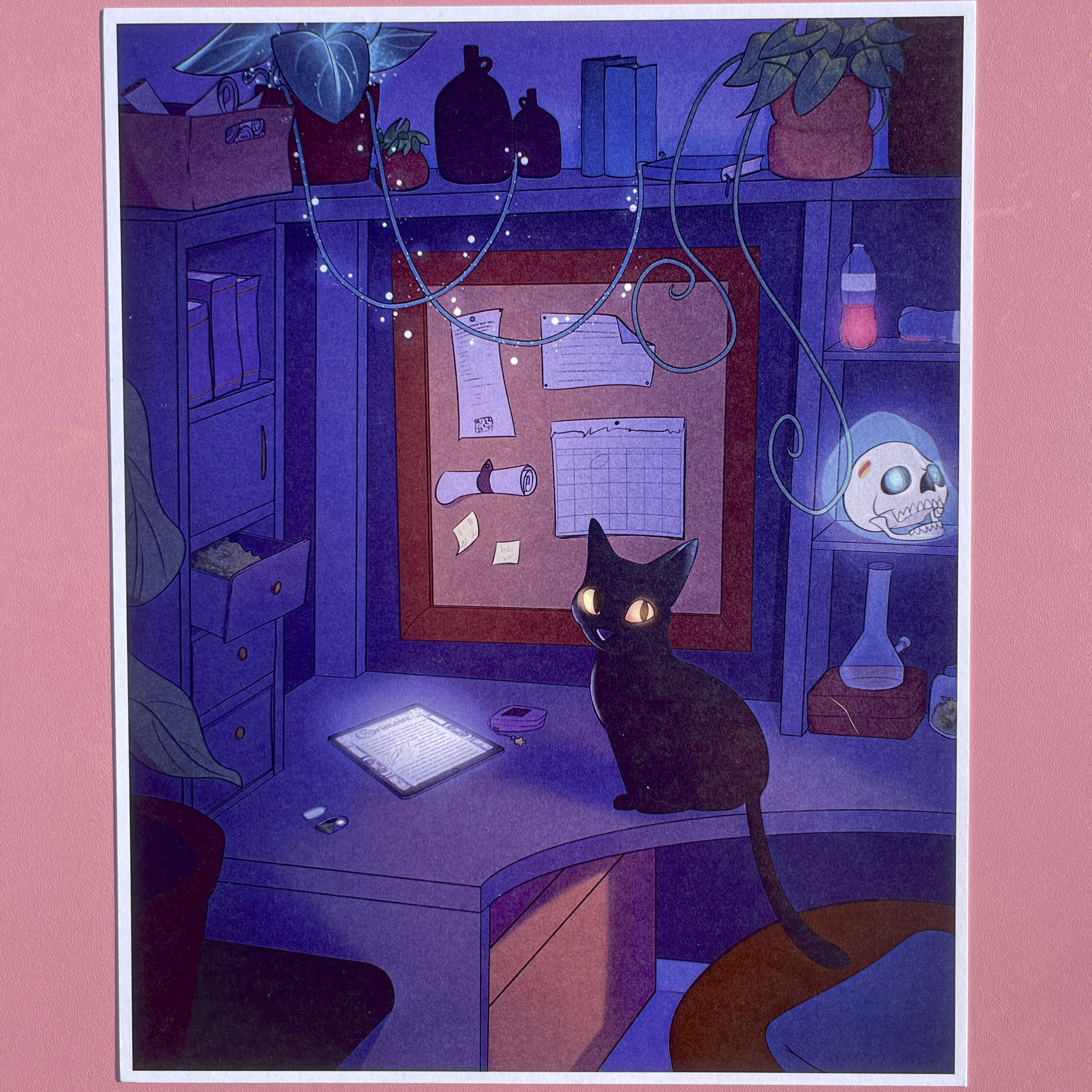 magical modern fantasy art print cat magic cute.png (Copy)