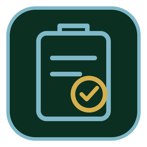 Free estimates icon with a clipboard and confirmed checkmark.