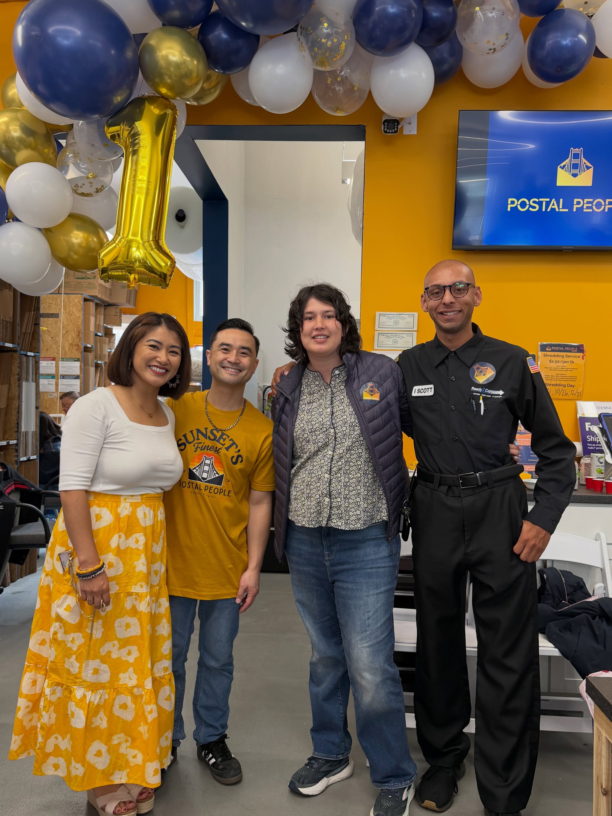 🎉 Congratulations to Postal People SF @gopostalpeople on celebrating their 1-year anniversary!

Ready2Copy, LLC is proud to have supported Postal People SF with their copier needs and was happy to join them in celebrating this exciting milestone.

I