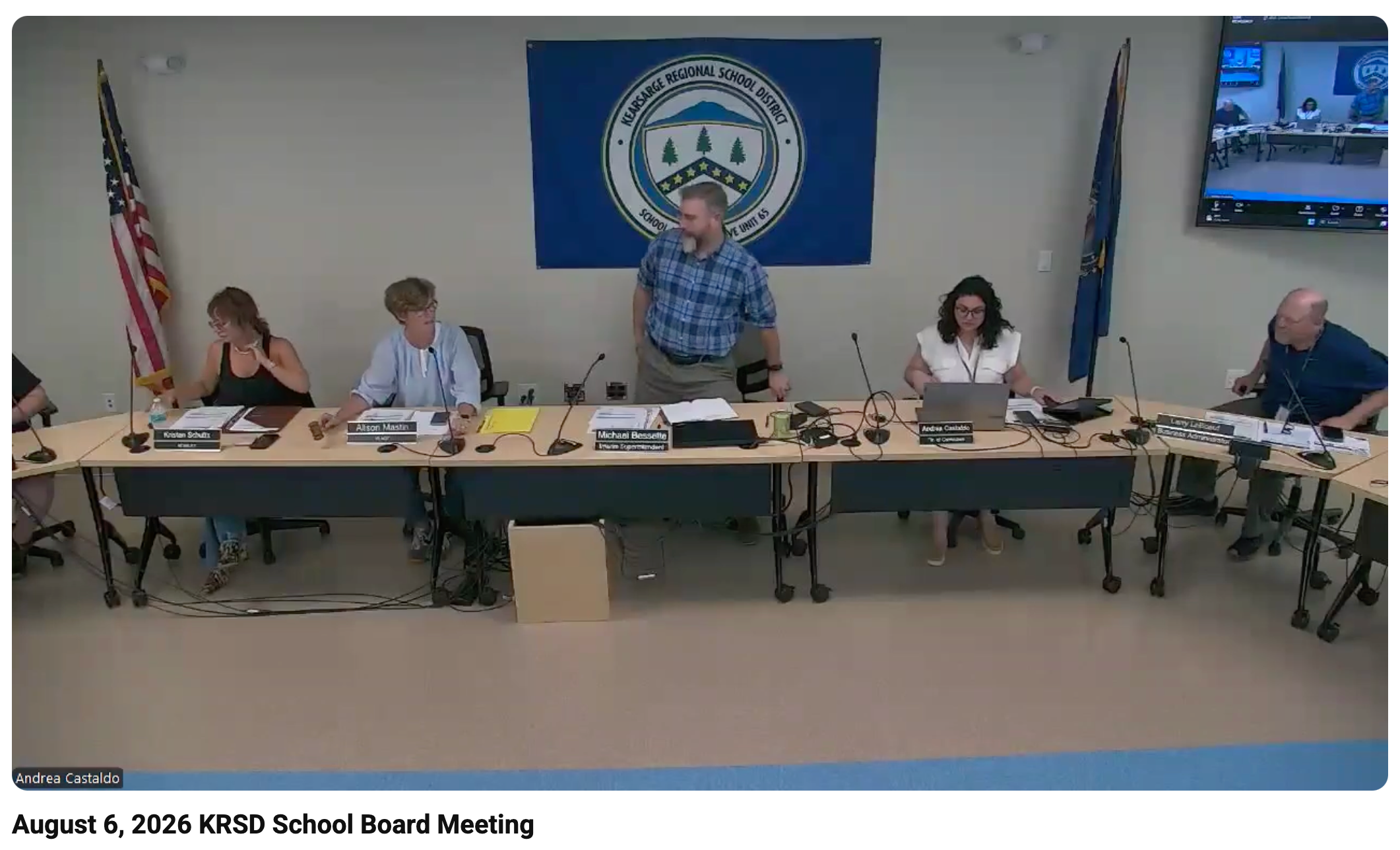 August 6th Kearsarge Regional School District Meeting