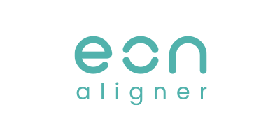 Logo with the text 'eon aligner' in teal color.