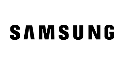 Samsung logo on a black background