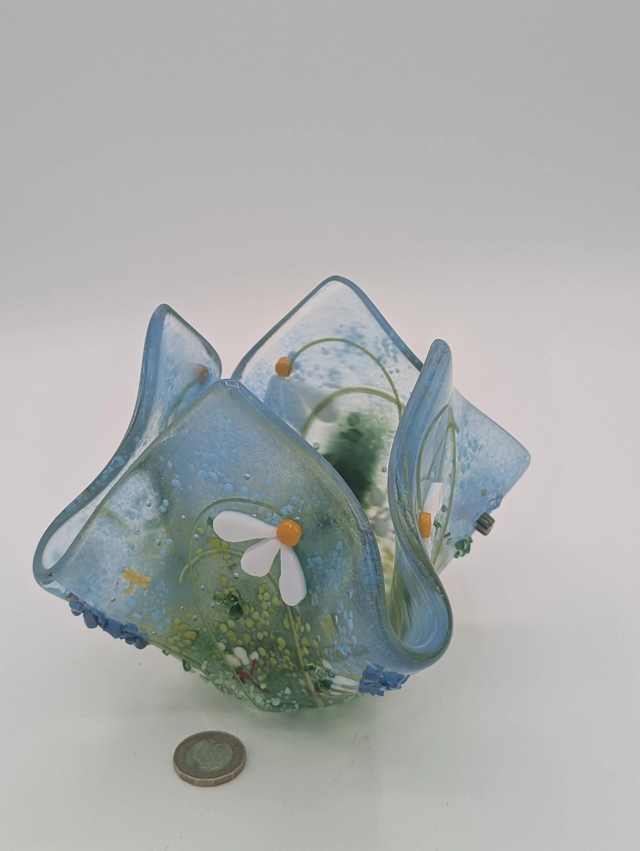Meadow Dew - Fused Glass Vessel