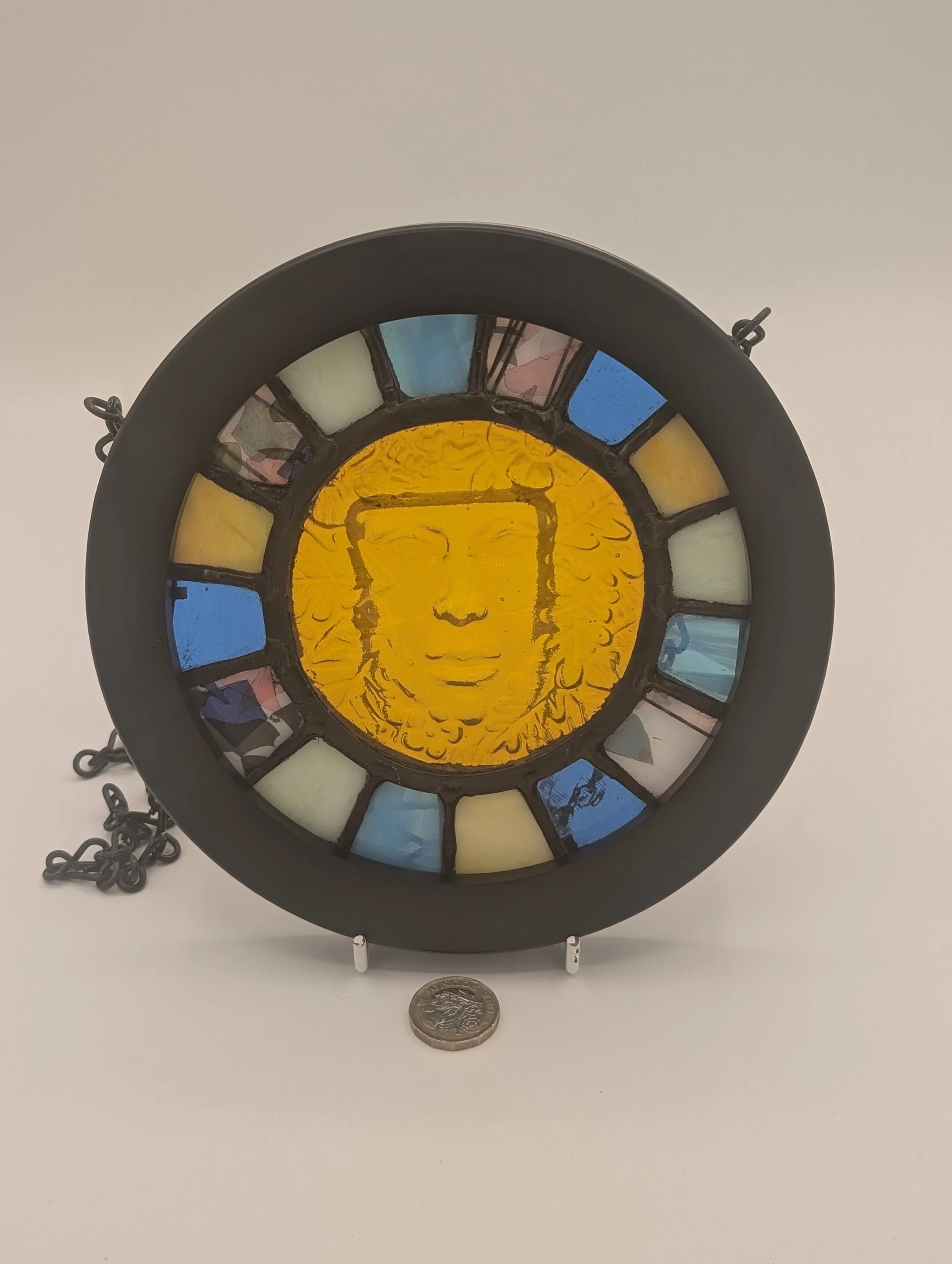 Golden Muse - stained glass wall hanging