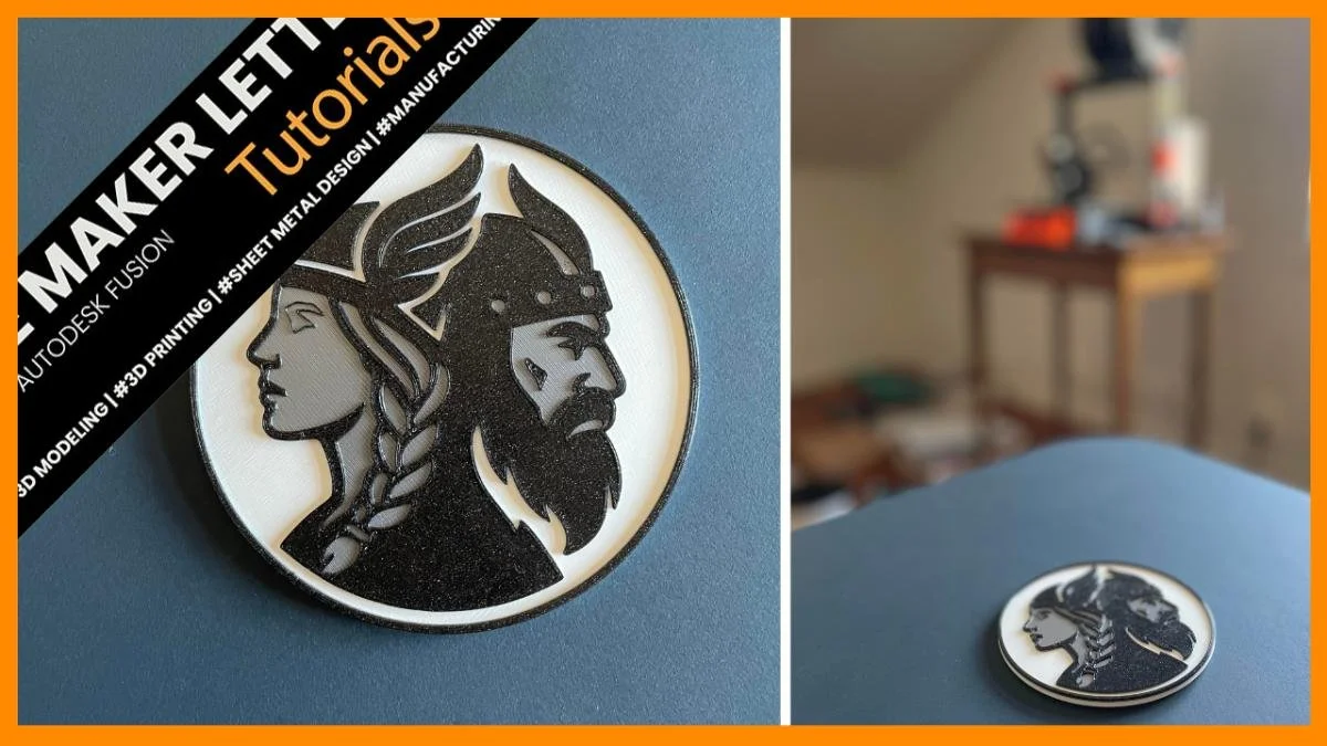 Viking-inspired 3D printed coasters designed in Autodesk Fusion