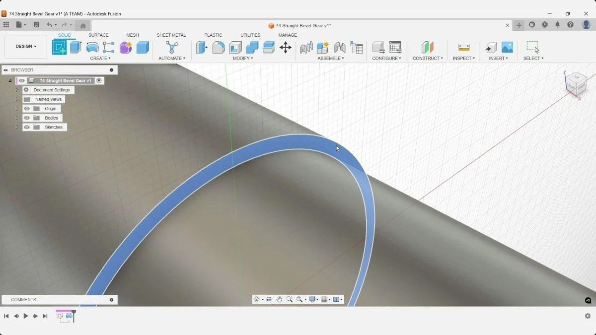 Creating sketch on colored shaft face in Fusion