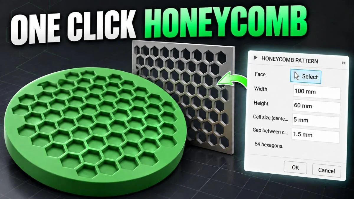 How to Use the Honeycomb Pattern Add-In in Autodesk Fusion