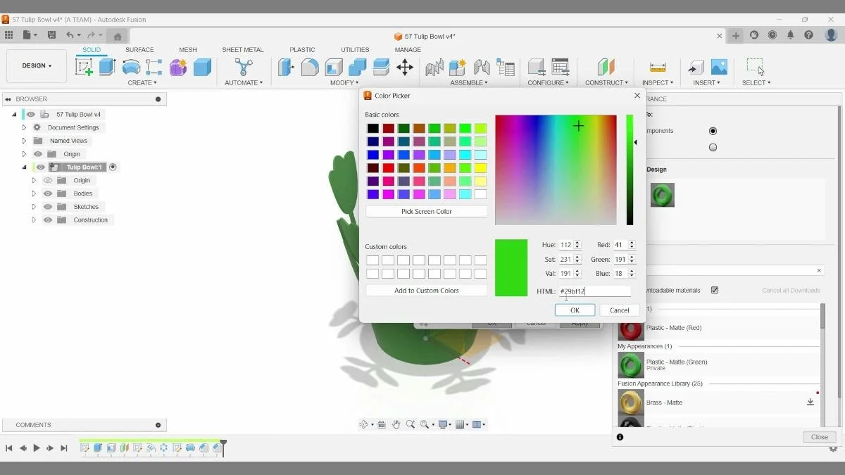 fusion color picker setting custom appearance for tulip bowl