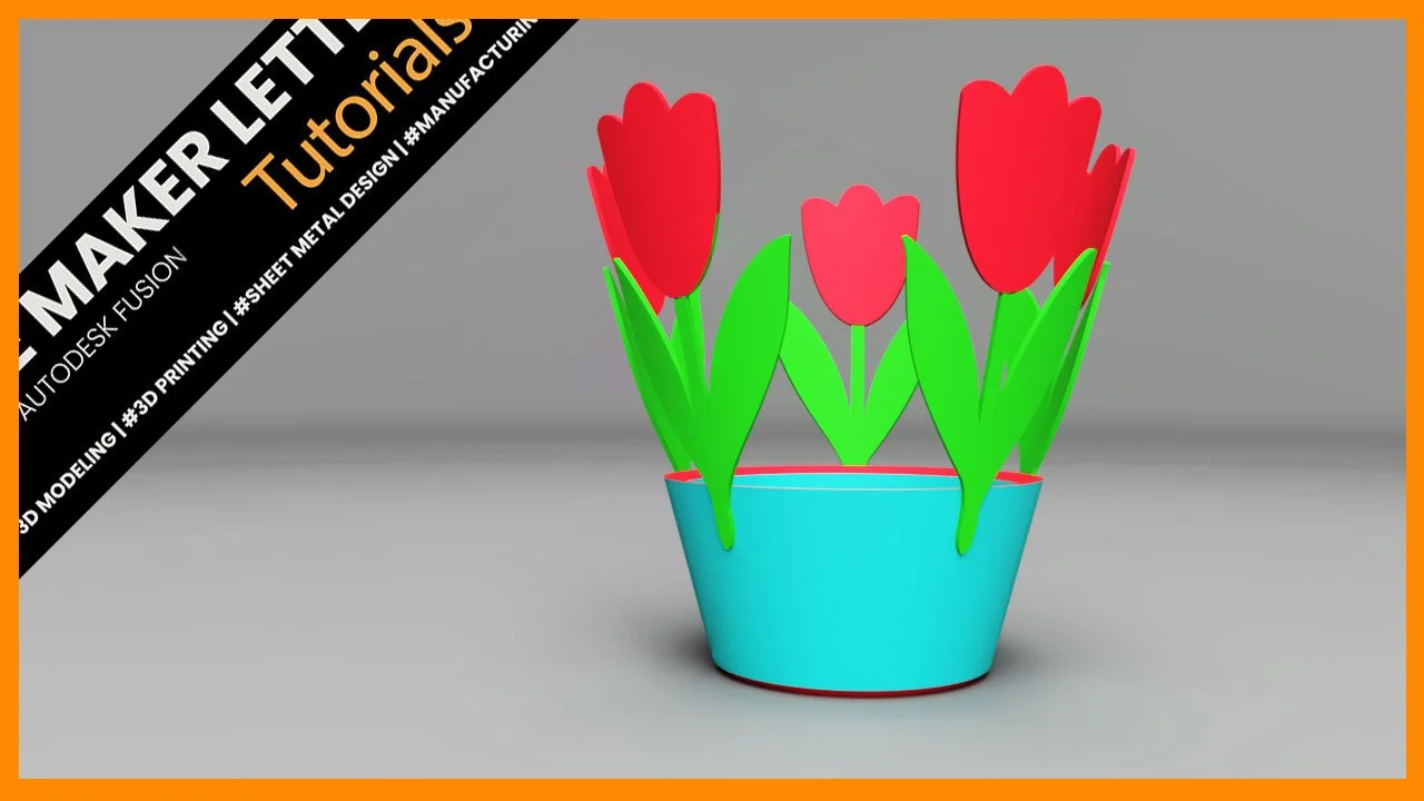 3d printed tulip bowl designed in fusion with decorative floral pattern