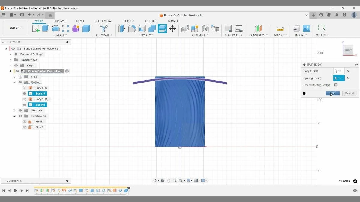 fusion split body trim pen holder top