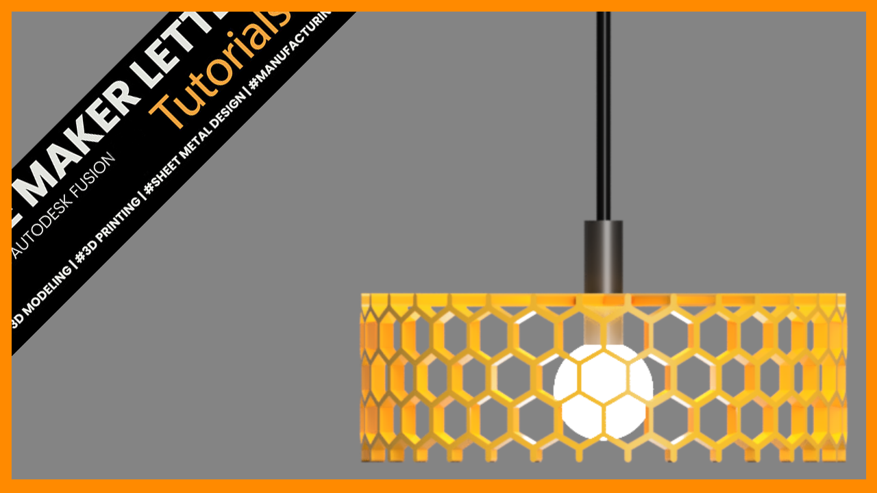 Honeycomb lampshade designed in Autodesk Fusion for 3D printing