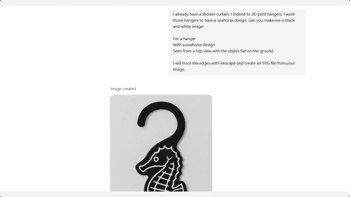 ChatGPT displays a black seahorse silhouette with a curved hook above its head.