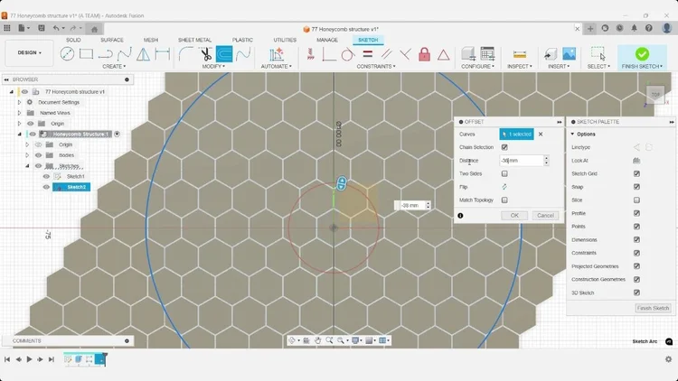 How to Create a Parametric Honeycomb Pattern in Autodesk Fusion (Fusion ...