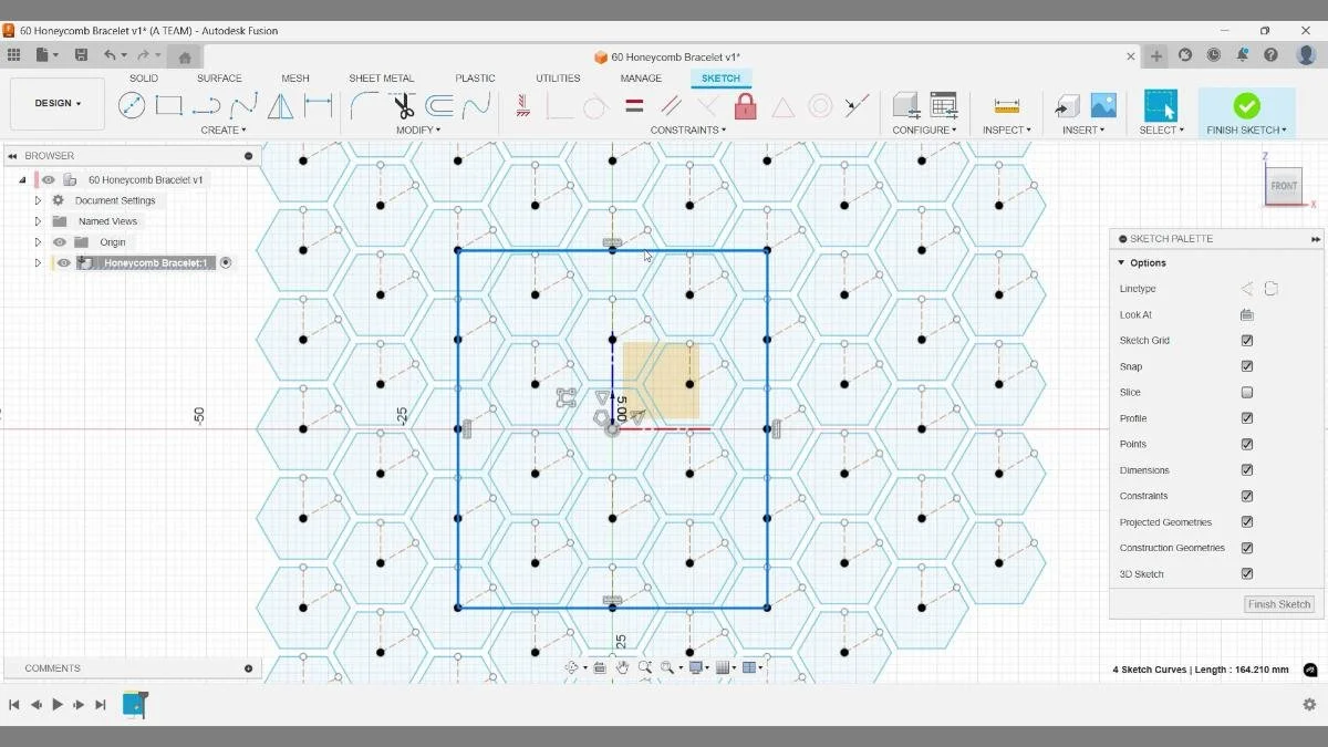 rectangle capture negative space honeycomb fusion