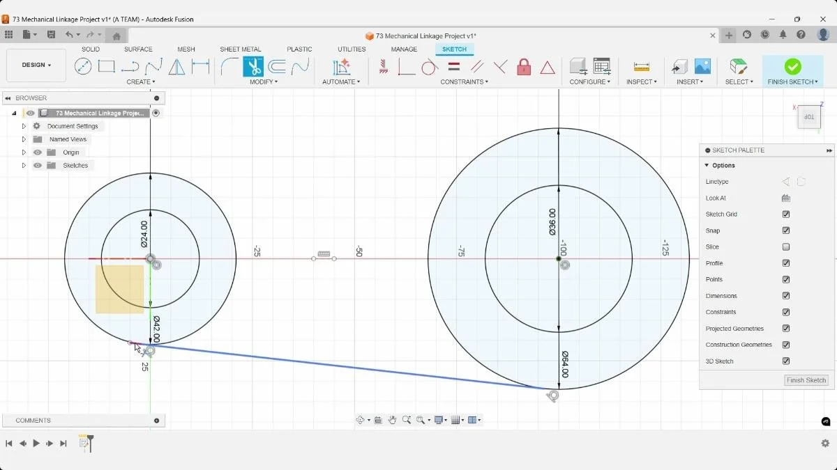 Trim command removing excess sketch lines in Fusion